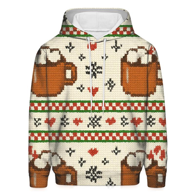 Hot Cocoa Mug Stripe Mashup Design zip-up hoodies