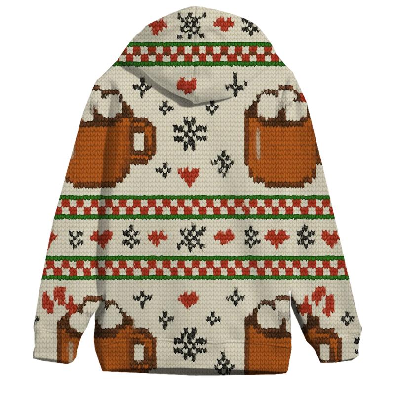 Hot Cocoa Mug Stripe Mashup Design zip-up hoodies