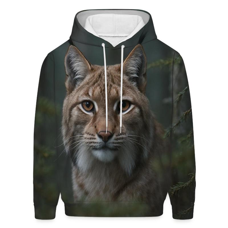 Forest Gaze Eurasian Lynx premium hoodies