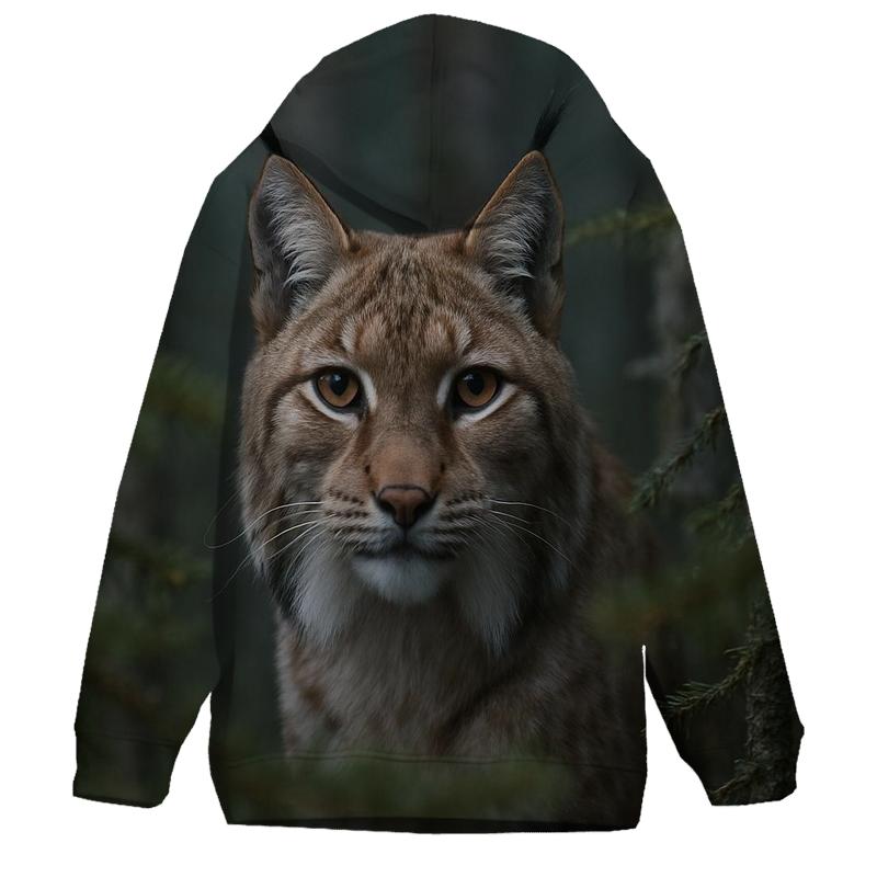 Forest Gaze Eurasian Lynx premium hoodies