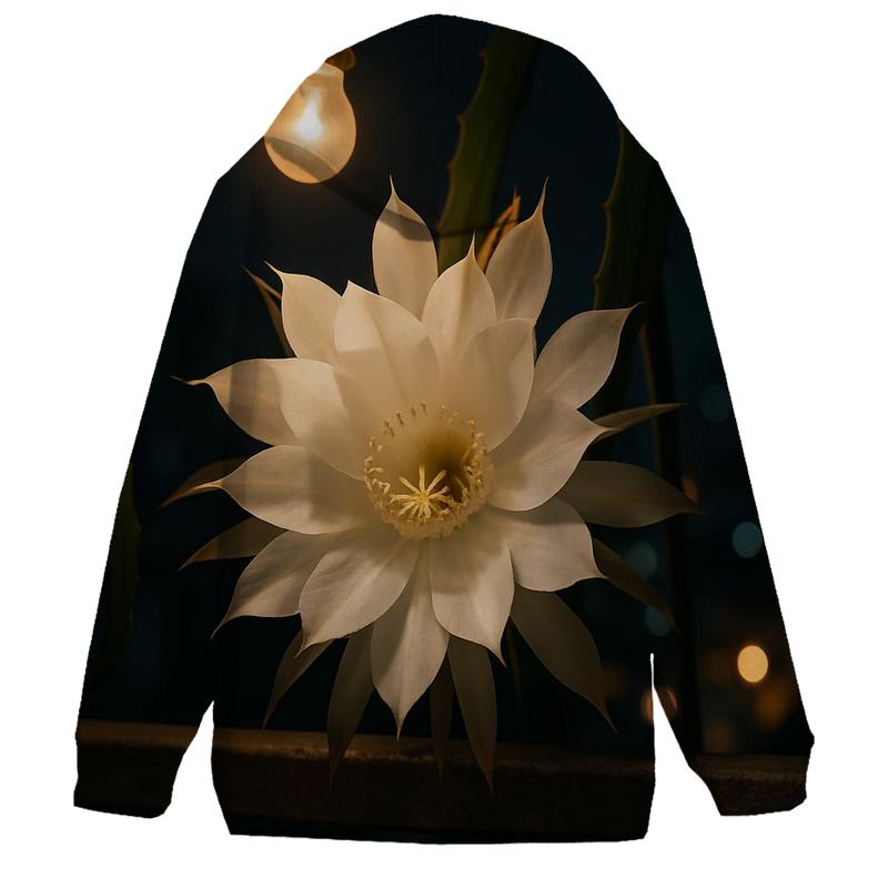 Night Blooming Cereus On Concrete Balcony pullover hoodies