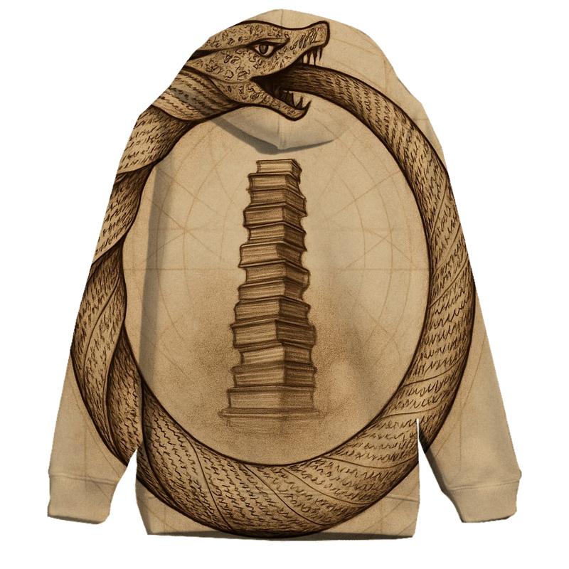 Library Of Endless Pages Ouroboros graphic hoodies