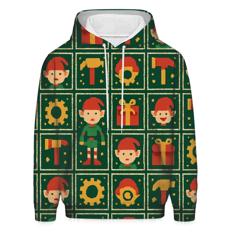 Elves Workshop Gear Grid Design hoodies fashion