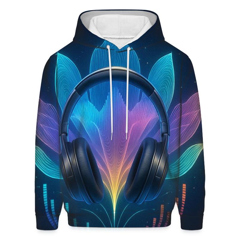 Holographic Headphone Bloom graphic hoodies