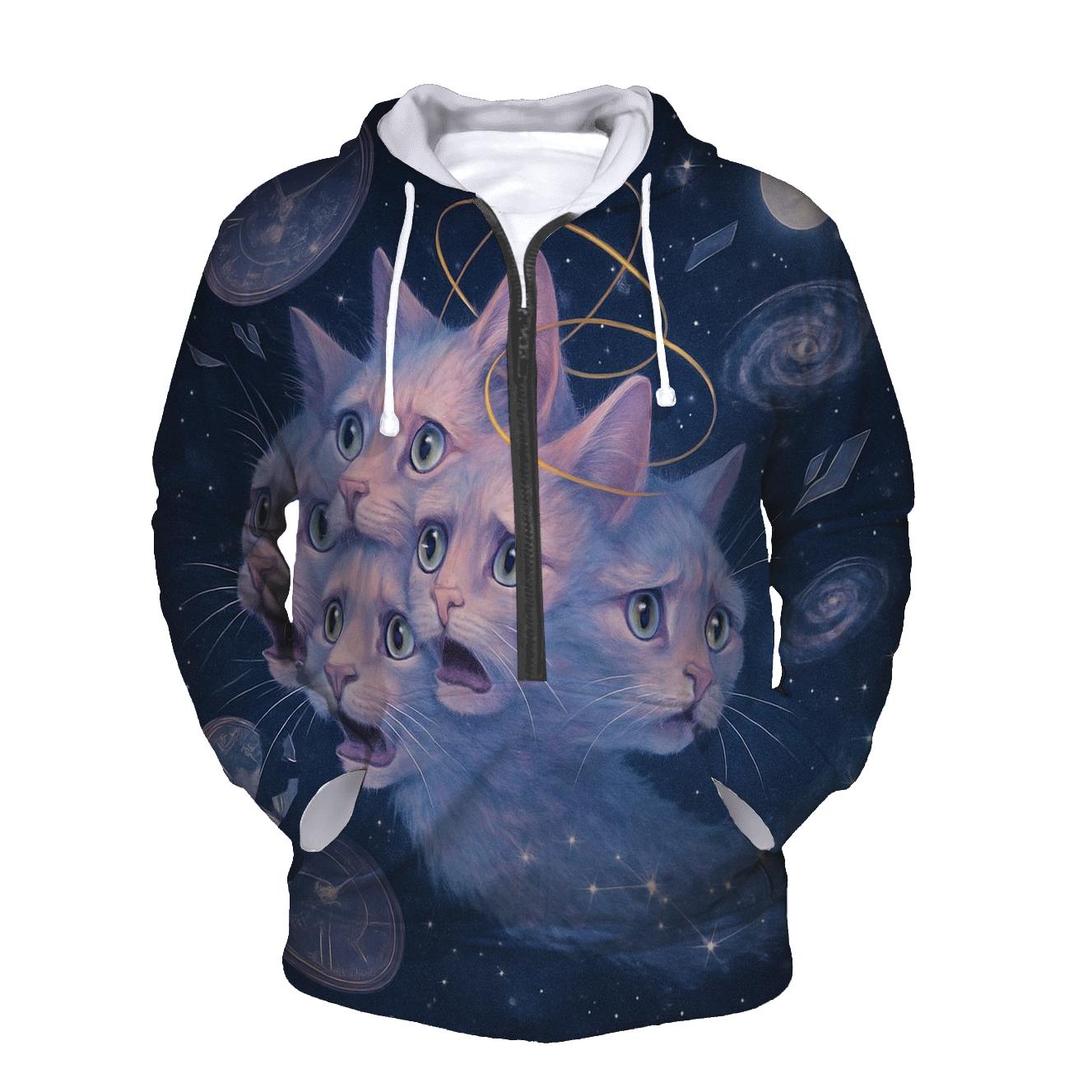 Cat Of Collapsing Timelines zip-up hoodies