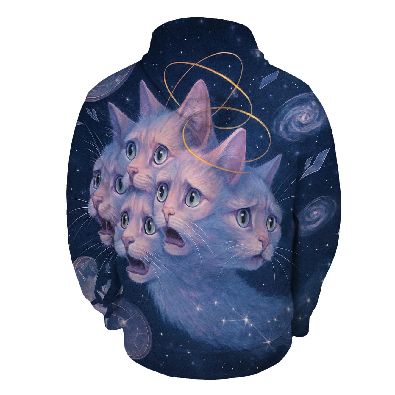 Cat Of Collapsing Timelines zip-up hoodies