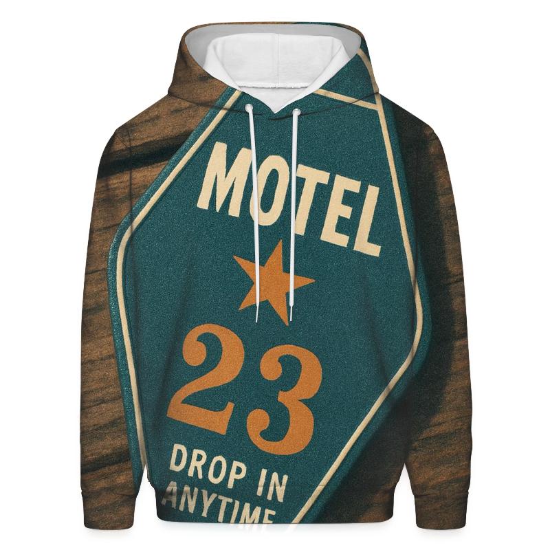 Classic Roadside Motel Key Tag Design graphic hoodies
