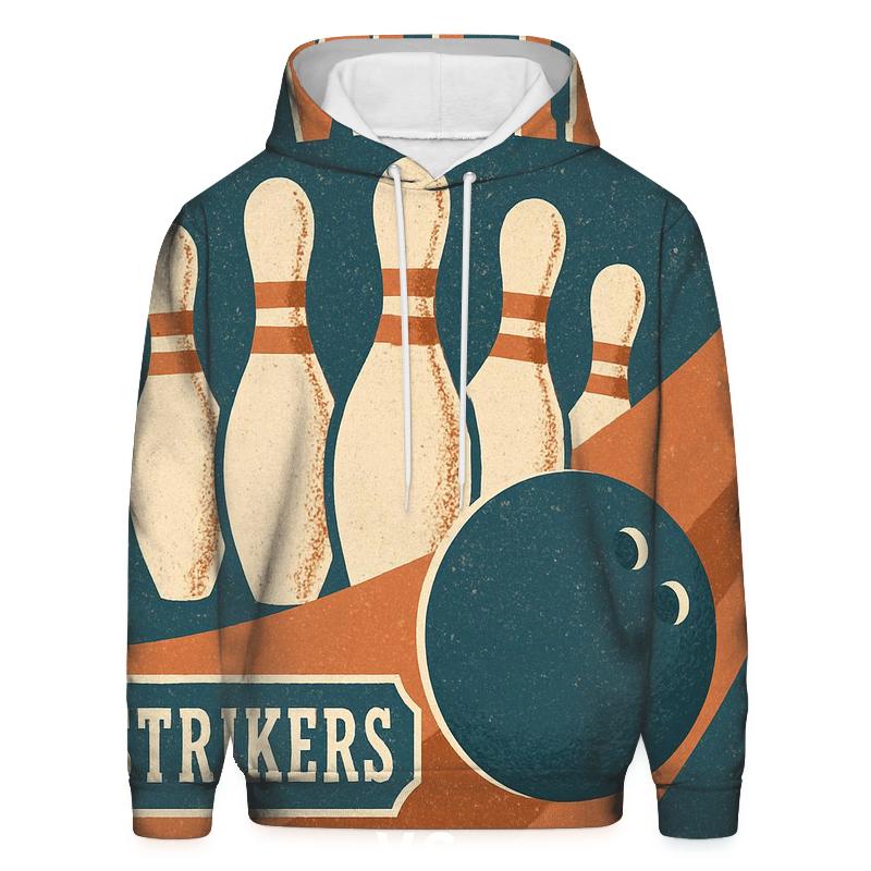 Retro Bowling Alley League Poster pullover hoodies