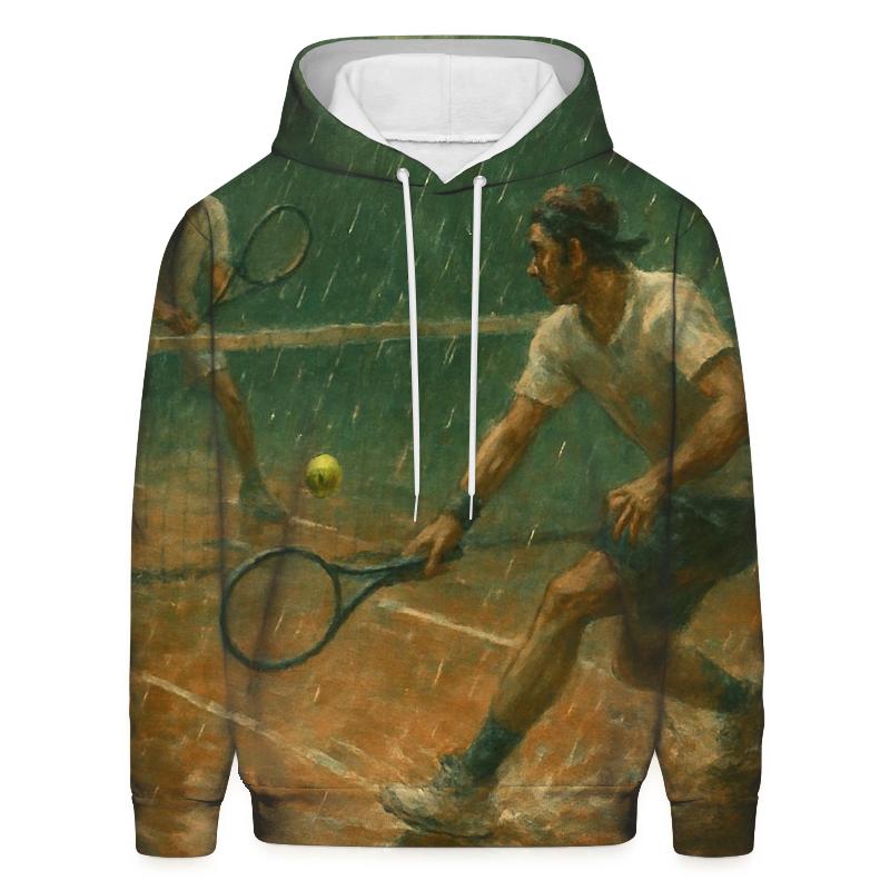 Rainy Day Tennis Rally premium hoodies