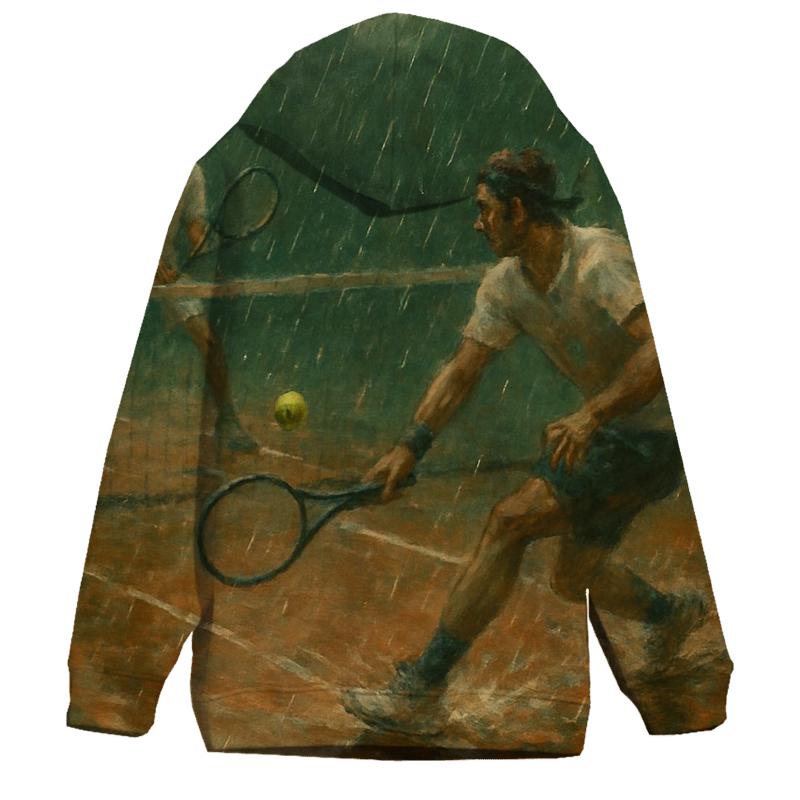 Rainy Day Tennis Rally premium hoodies