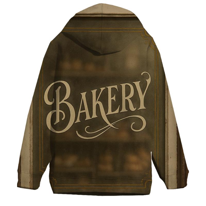 Antique Bakery Window Sign heavyweight hoodies