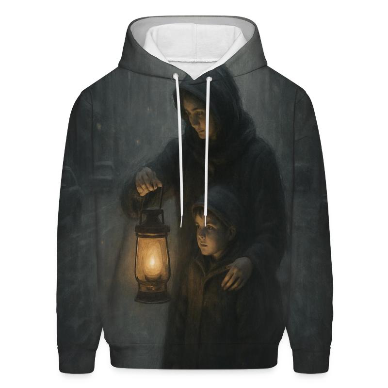 Lantern In The Rain Her Warmth In A Storm Filled Childhood premium hoodies