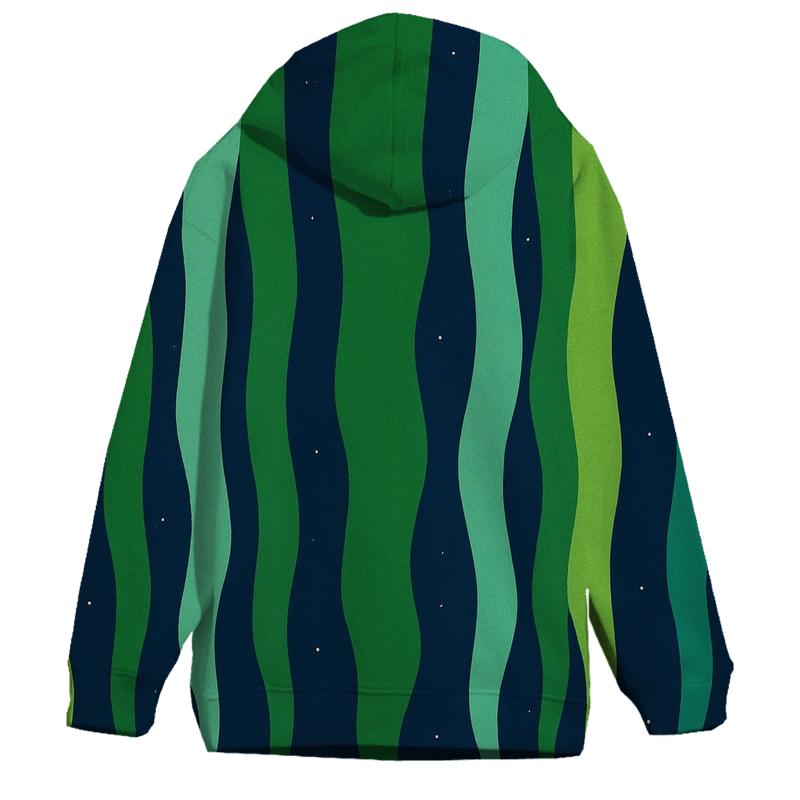 Aurora Curtain Overlap Bands printed hoodies