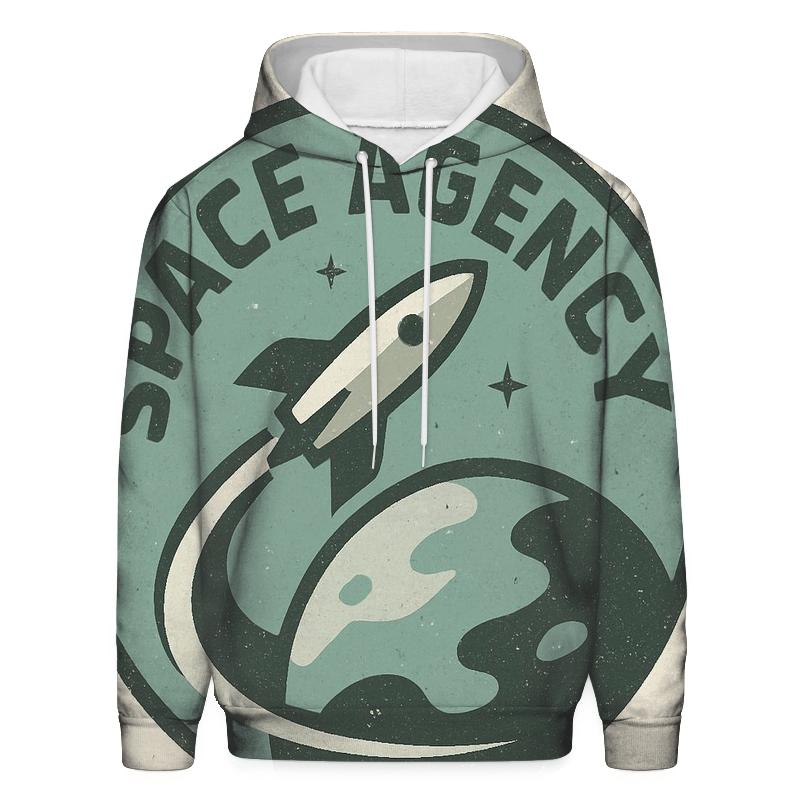 Retro Space Age Travel Badge heavyweight hoodies