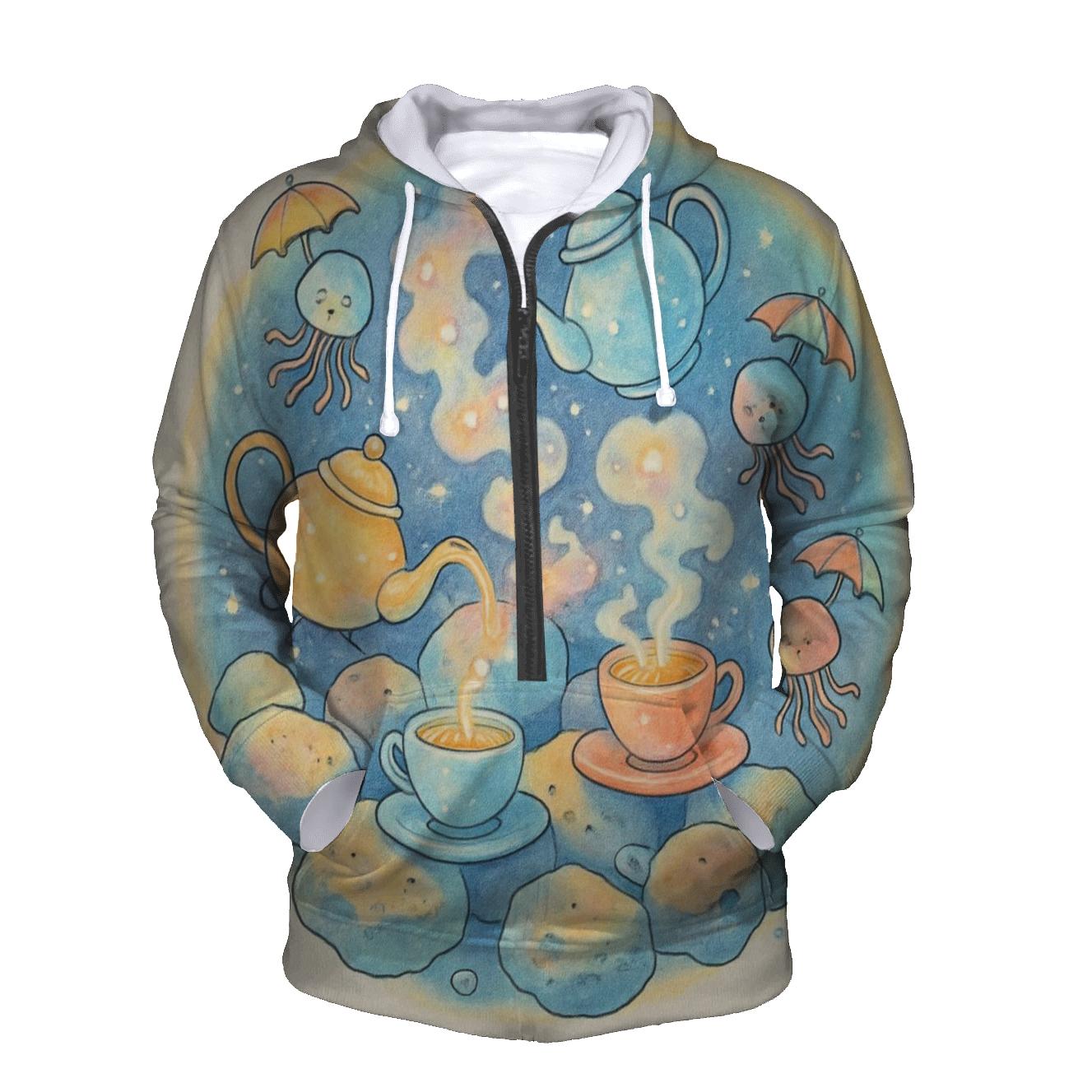 Asteroid Tea Party Shuffle printed hoodies
