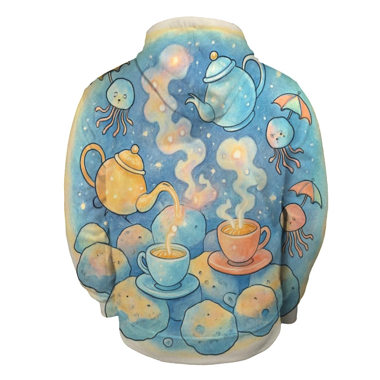 Asteroid Tea Party Shuffle printed hoodies