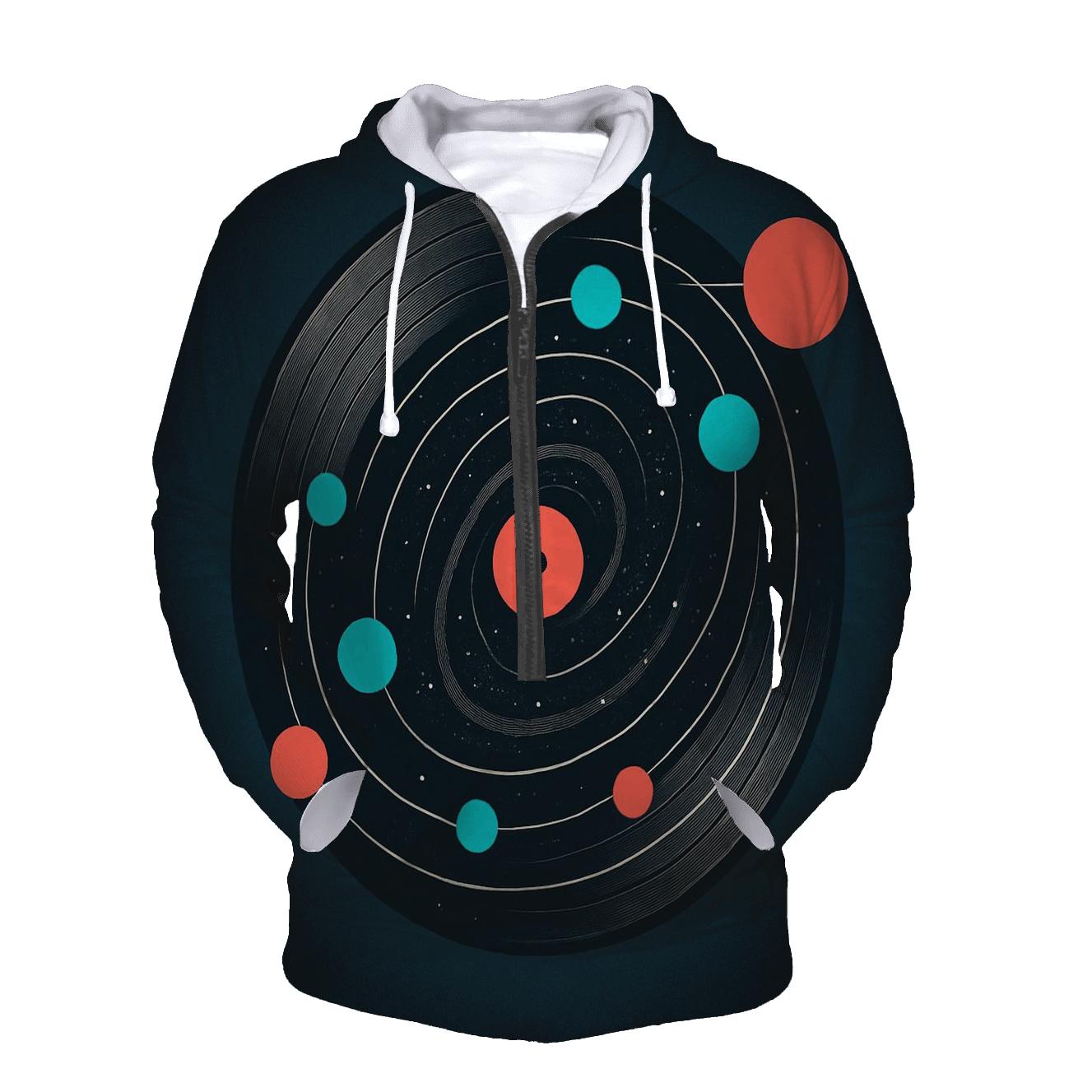Orbiting Vinyl Galaxy heavyweight hoodies