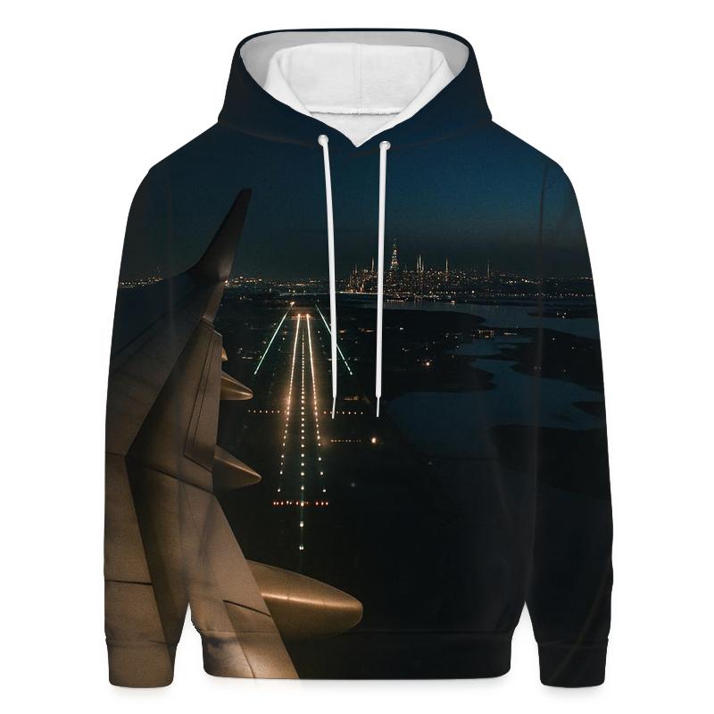 Night Landing Over Jamaica Bay Toward Manhattan hoodie designs