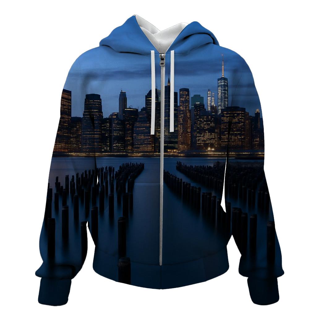 Blue Hour Reflections Over The East River hoodie styles