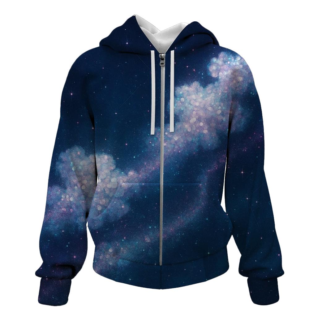 Nebula Sequin Drift zip-up hoodies