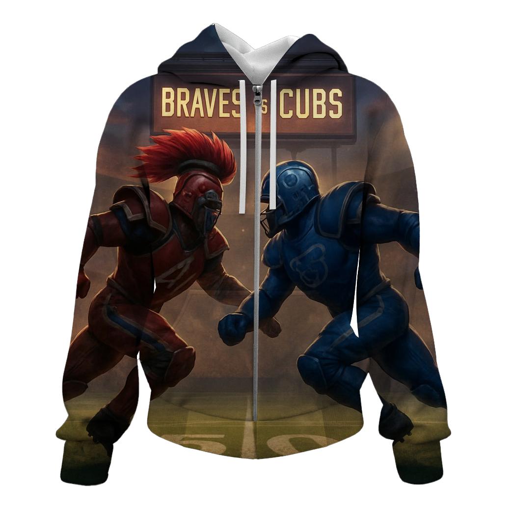 Gridiron Clash Under Tomahawk Sky embroidered hoodies