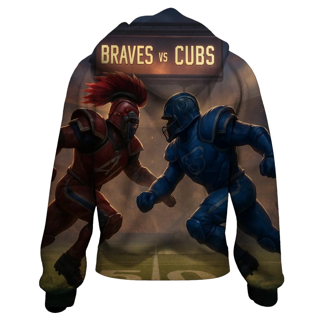 Gridiron Clash Under Tomahawk Sky embroidered hoodies