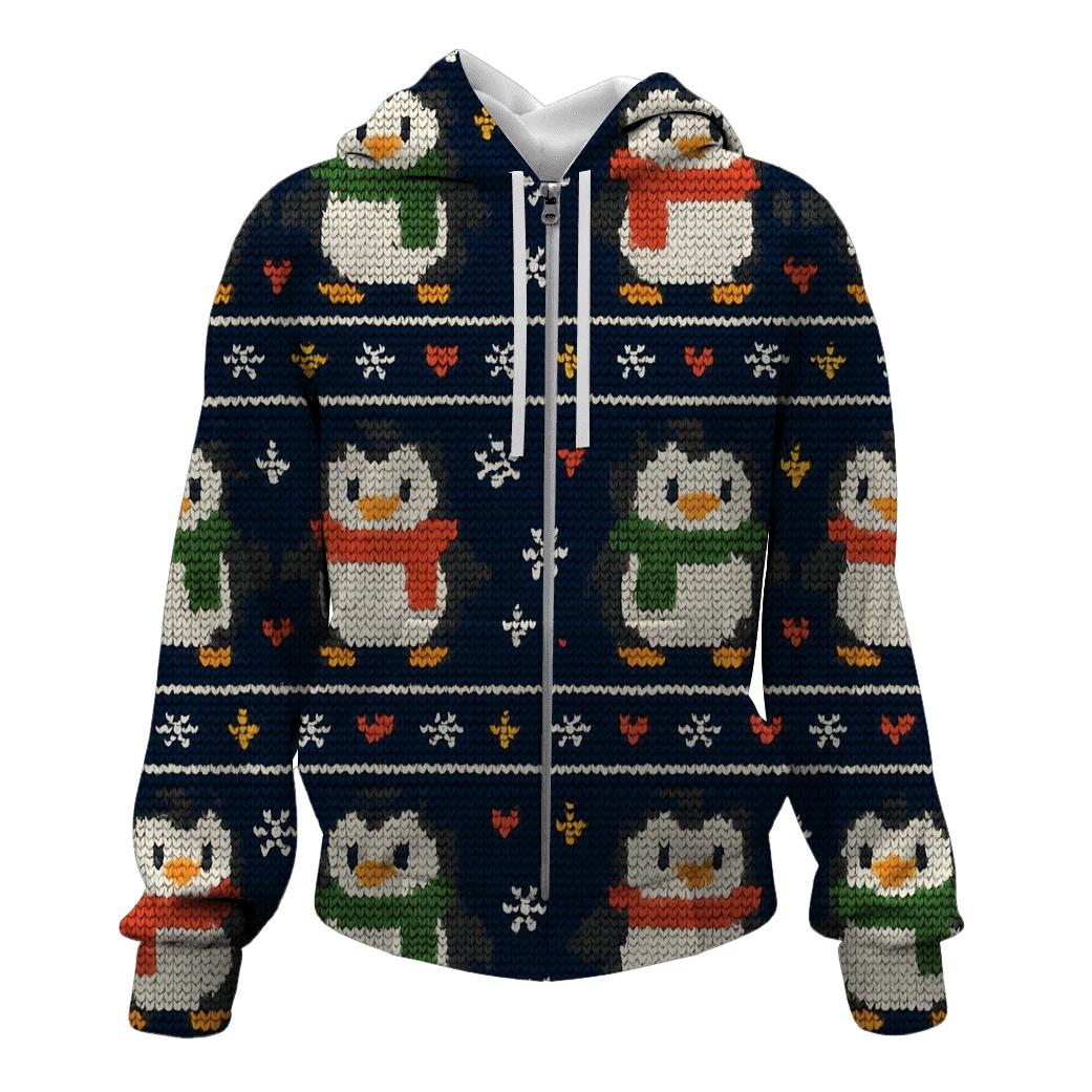 Polar Penguin Parade Bands Design heavyweight hoodies