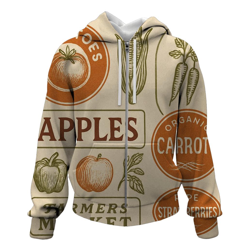 Rustic Farmers Market Label Set pullover hoodies