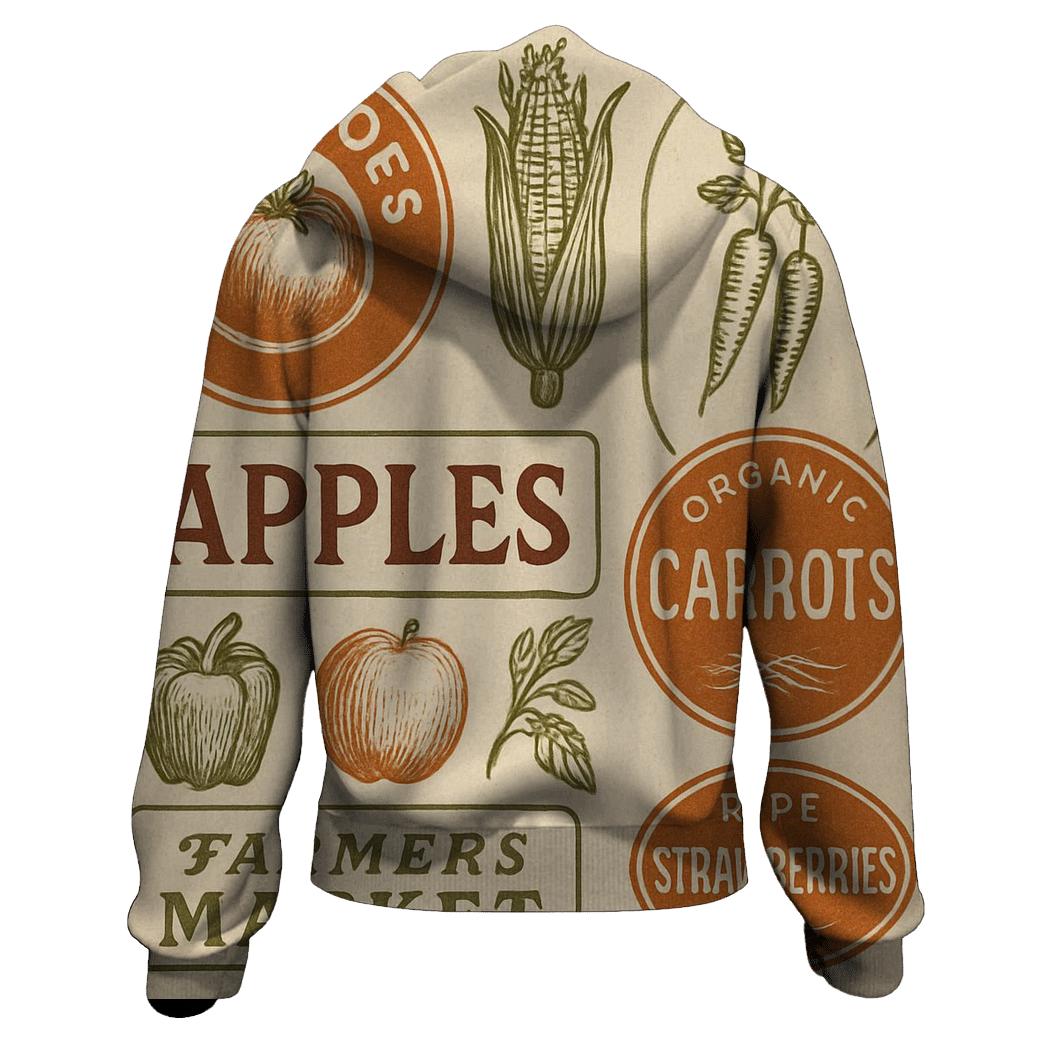 Rustic Farmers Market Label Set pullover hoodies