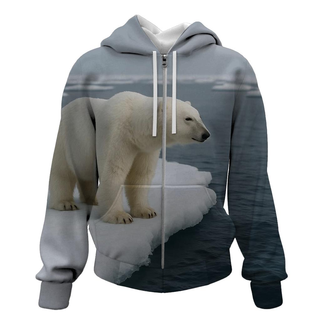 Ice Edge Vigil Polar Bear lightweight hoodies