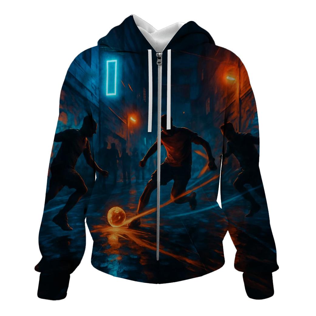 Midnight Street Soccer Glow designer hoodies