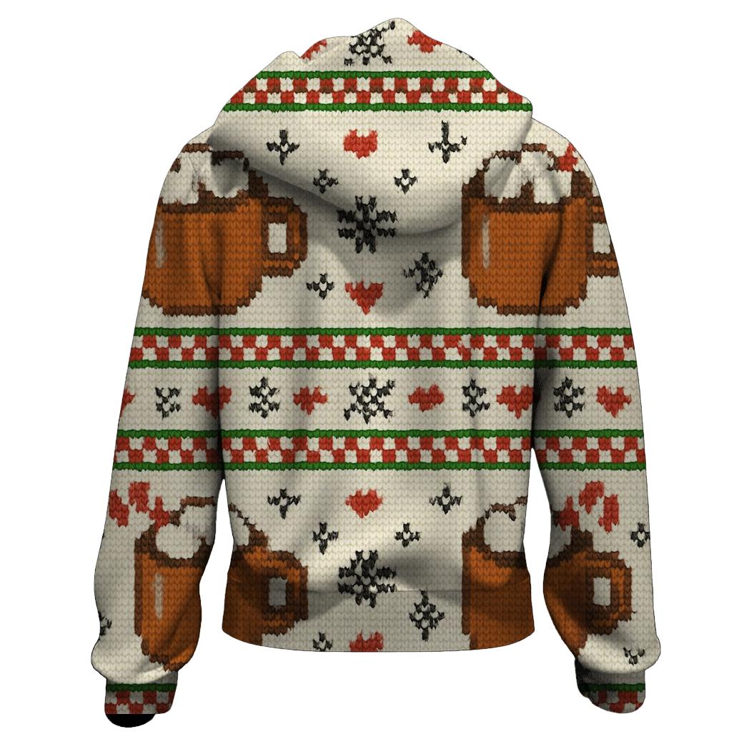 Hot Cocoa Mug Stripe Mashup Design lightweight hoodies