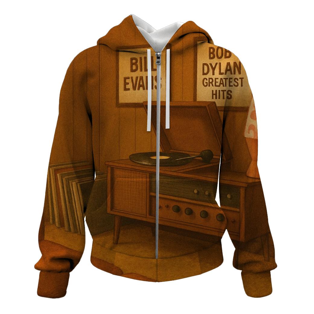 Retro Vinyl Listening Lounge Scene hoodies fashion