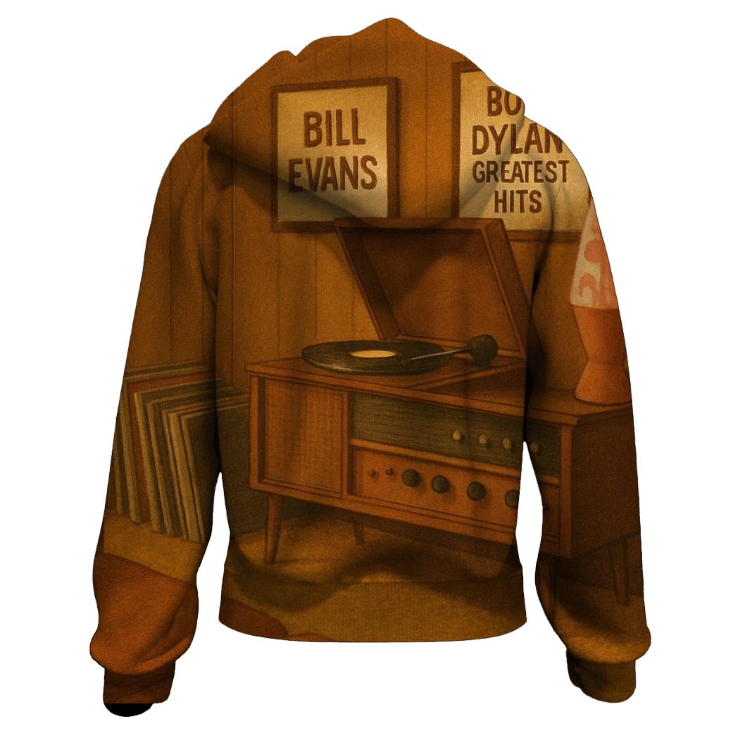 Retro Vinyl Listening Lounge Scene hoodies fashion