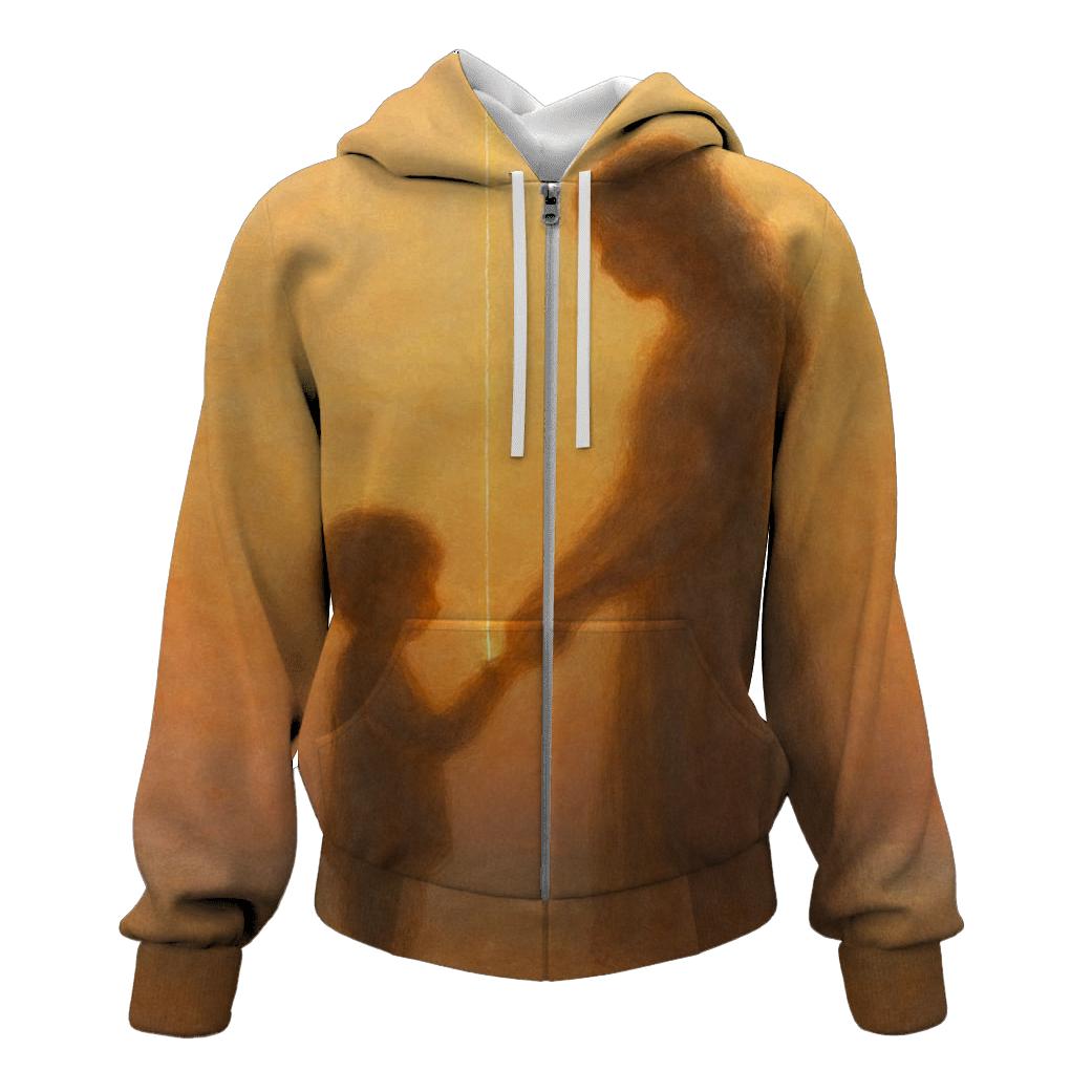 Thread Of Dawn The First Light In Her Childs World zip-up hoodies
