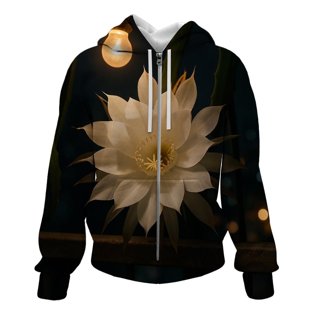 Night Blooming Cereus On Concrete Balcony hoodies fashion