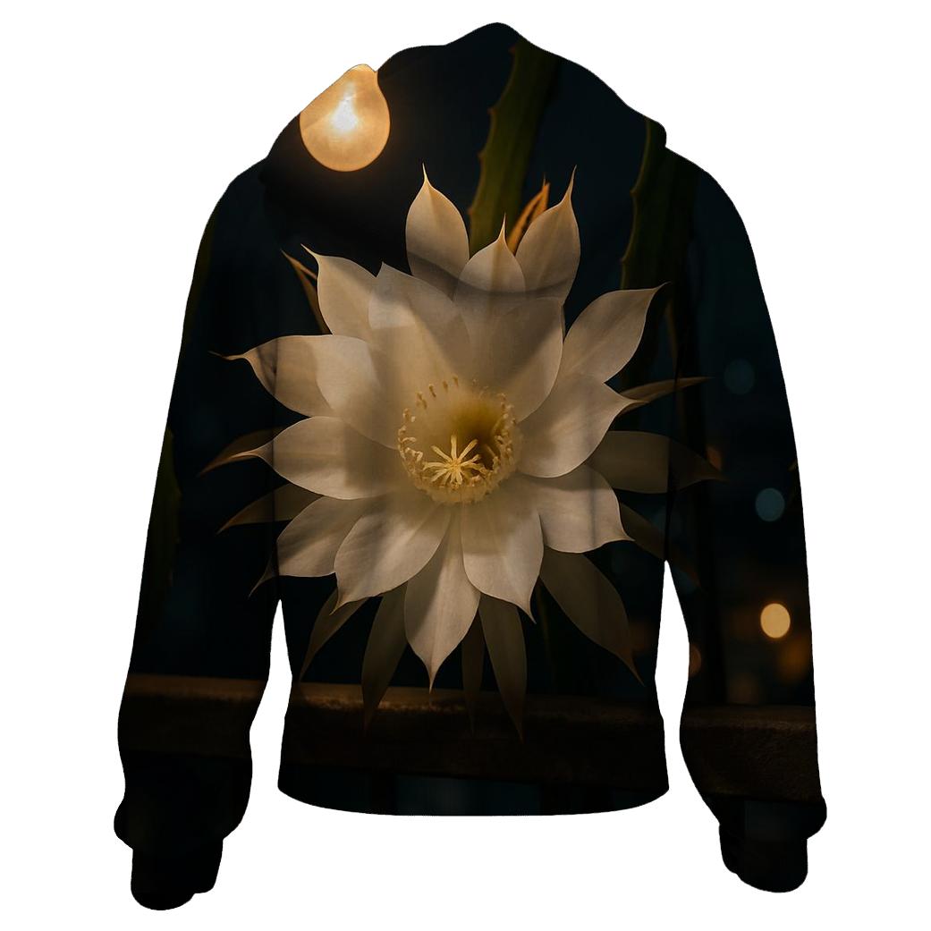 Night Blooming Cereus On Concrete Balcony hoodies fashion