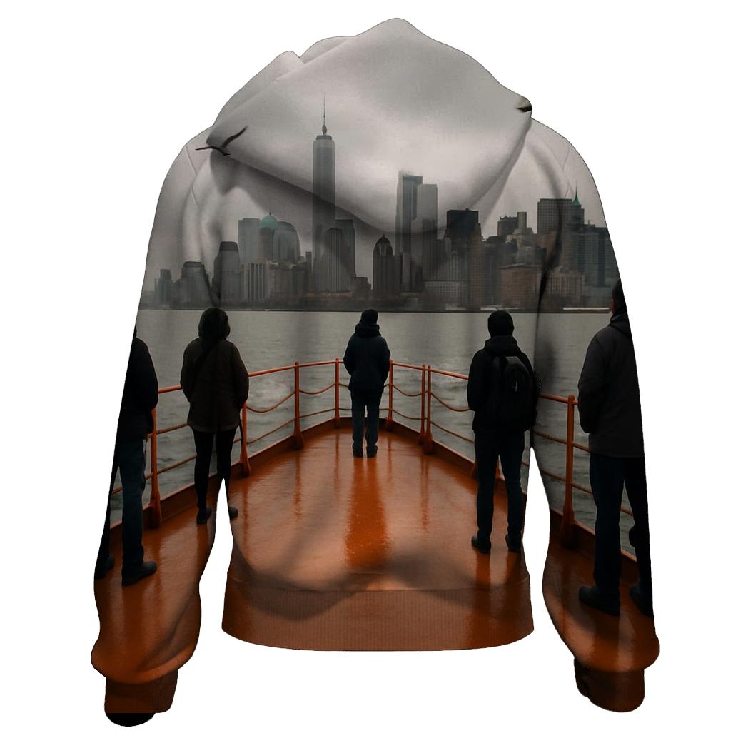 Harbor Ferry Approach To Lower Manhattan premium hoodies