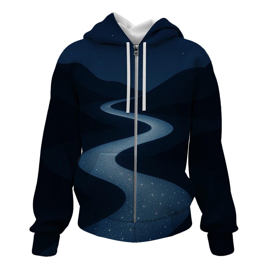 Starlit River Of Stillness zip-up hoodies