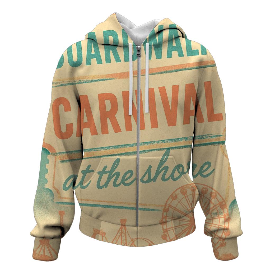 Faded Boardwalk Carnival Ticket Art printed hoodies