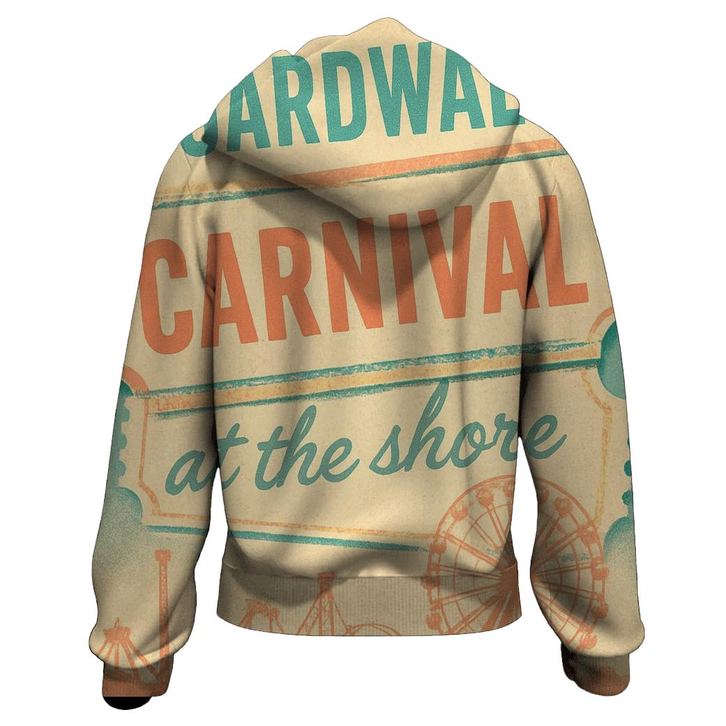 Faded Boardwalk Carnival Ticket Art printed hoodies