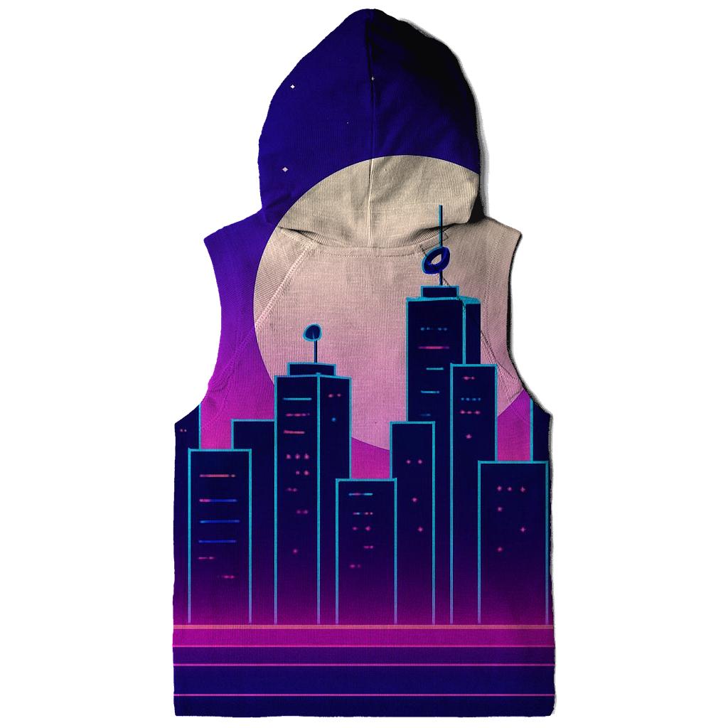 Neon Satellite Skyline designer hoodies