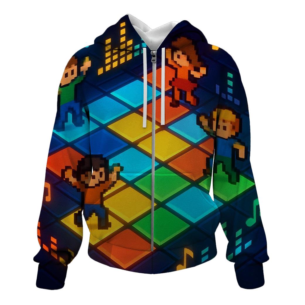Pixel Dance Arcade Floor printed hoodies