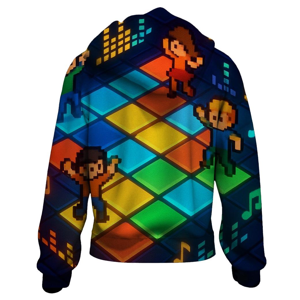 Pixel Dance Arcade Floor printed hoodies