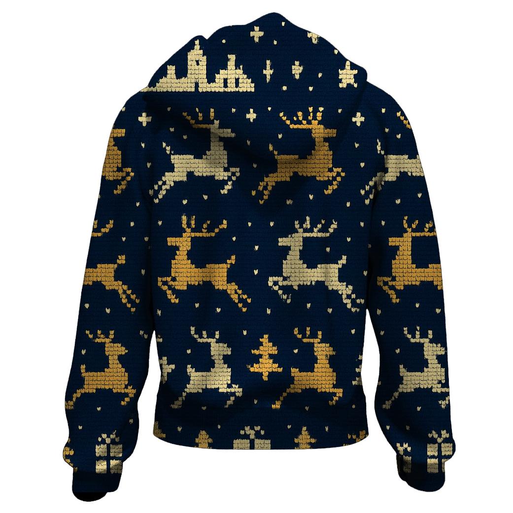 Midnight Reindeer Skyline Bands Design graphic hoodies