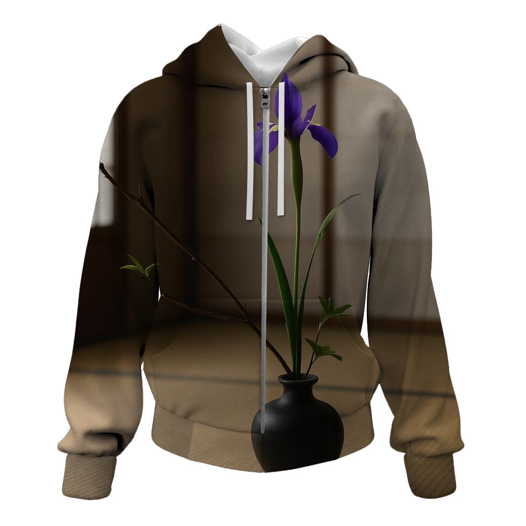 Ikebana Iris On Tatami Floor lightweight hoodies