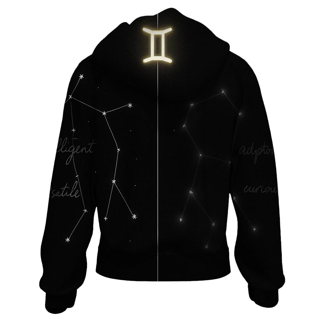 Gemini Dual Constellation Mirror graphic hoodies