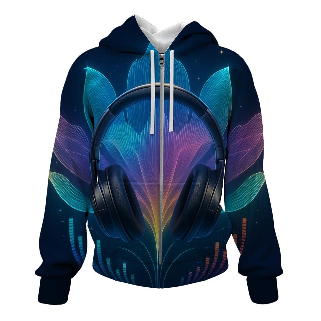 Holographic Headphone Bloom hoodie styles