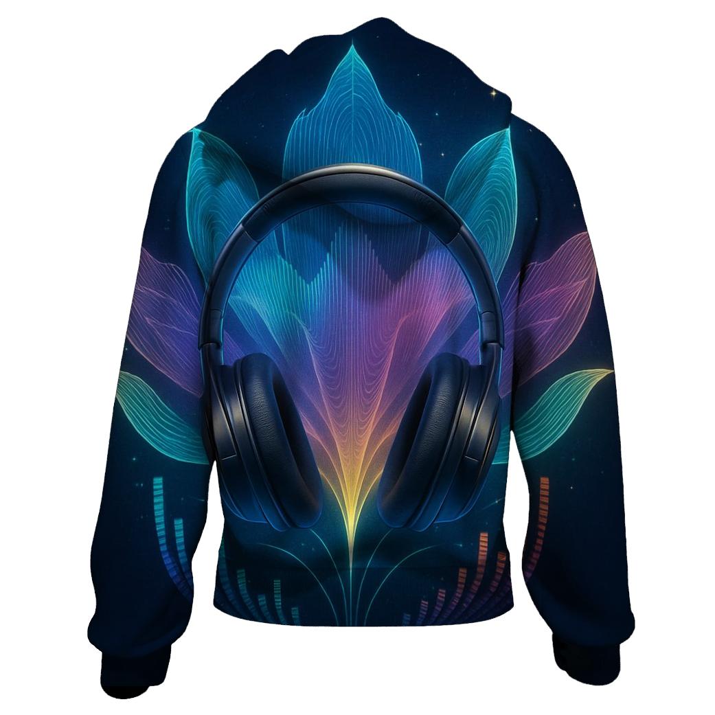 Holographic Headphone Bloom hoodie styles
