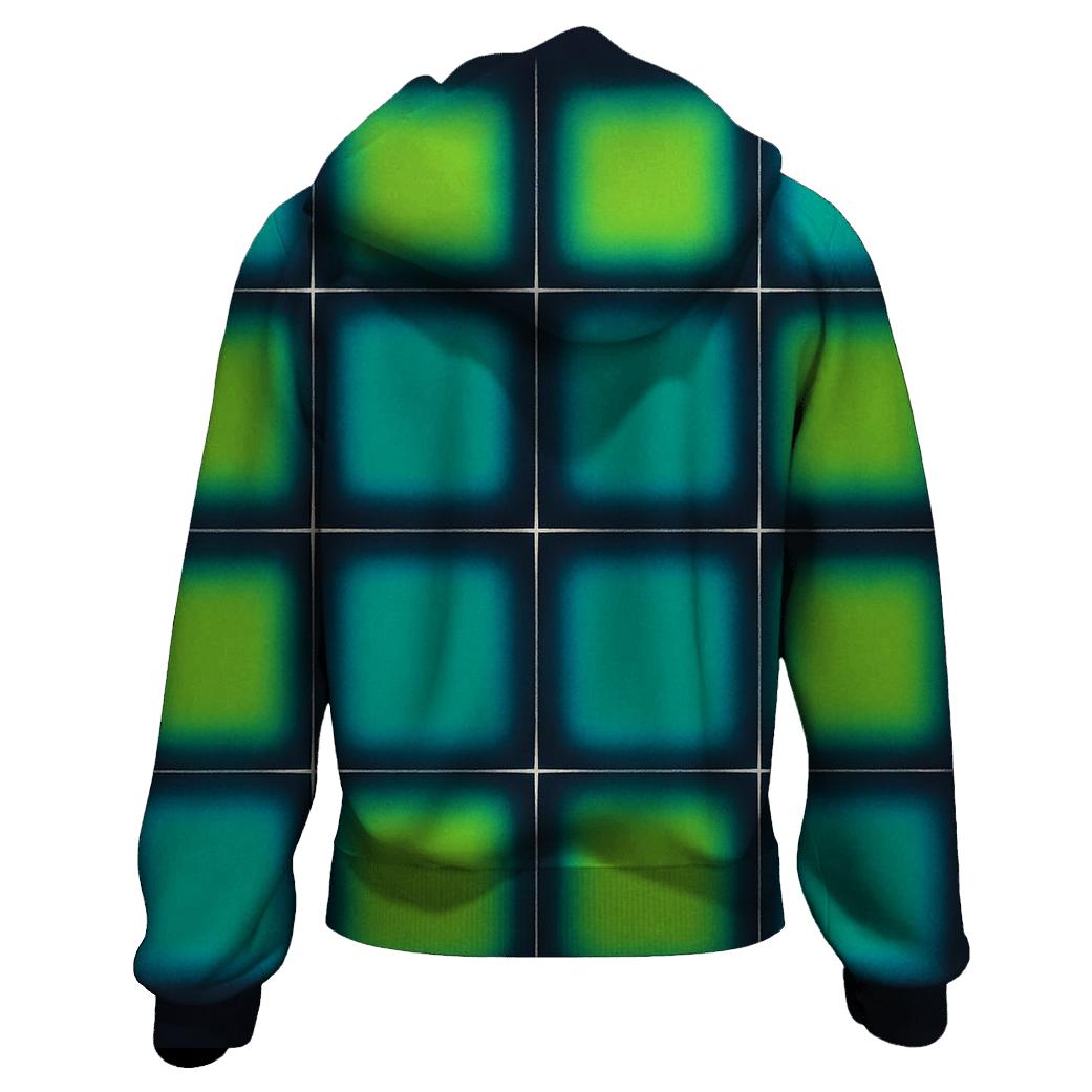Neon Night Itajime Grid designer hoodies